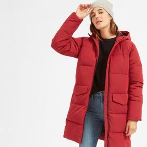 Everlane Long Puffer Jacket - Red